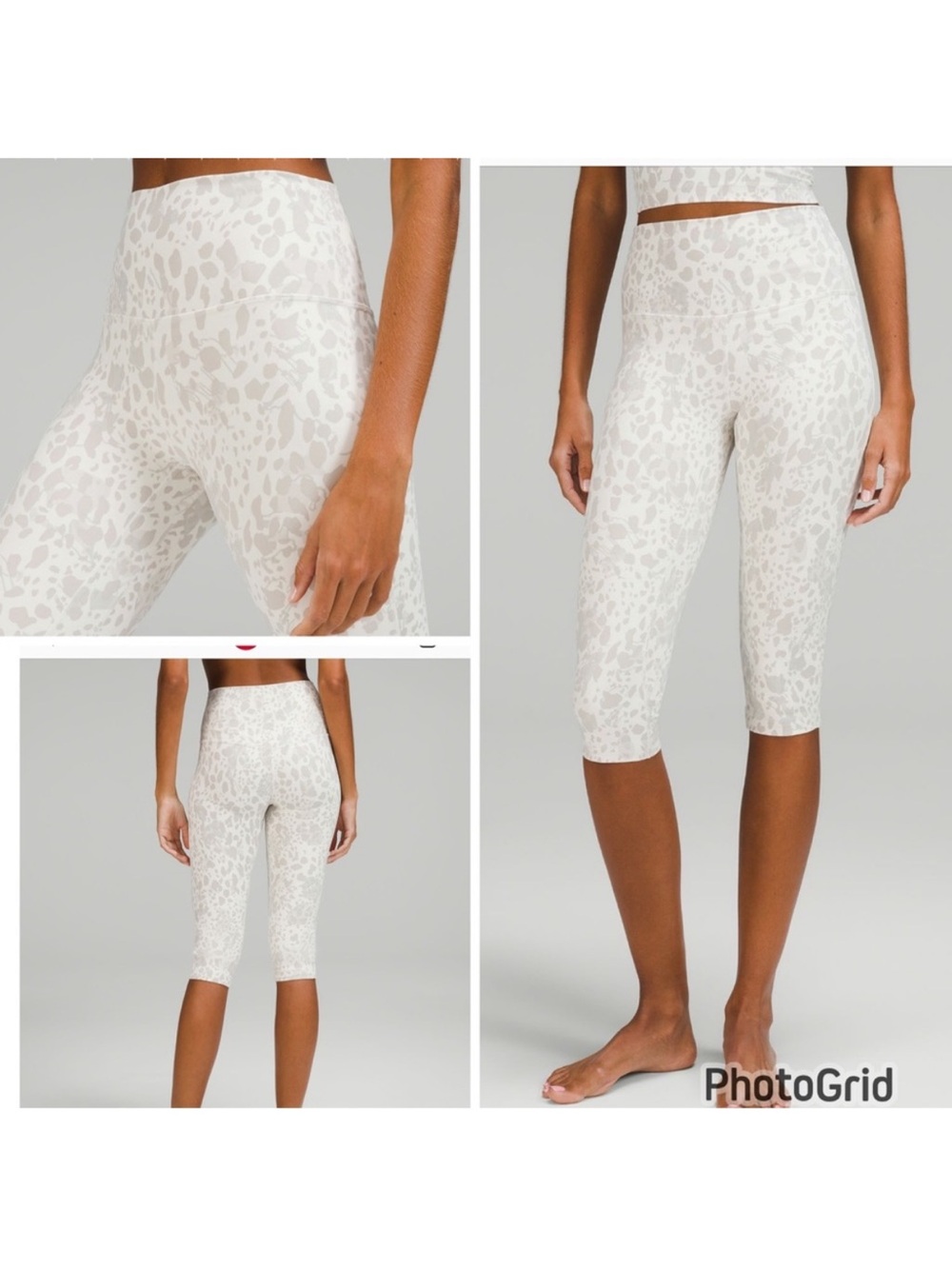 Lululemon Align High-Rise Crop 21" Cheetah Camo Antique White Multi Leggings 14